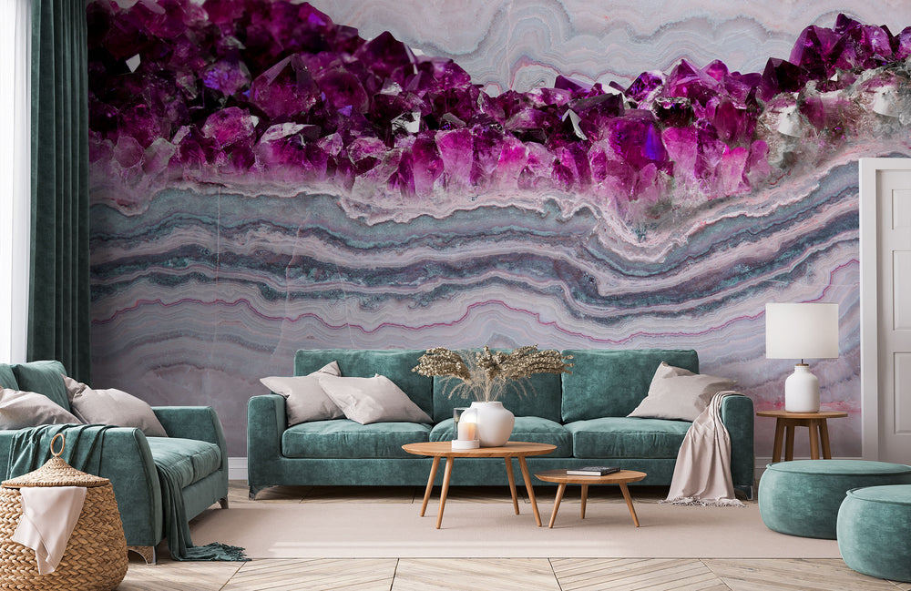 Amethyst in Electric Pink Made to Measure Mural