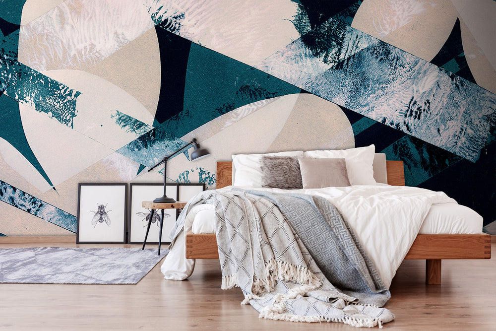 Camber in Teal Made to Measure Mural