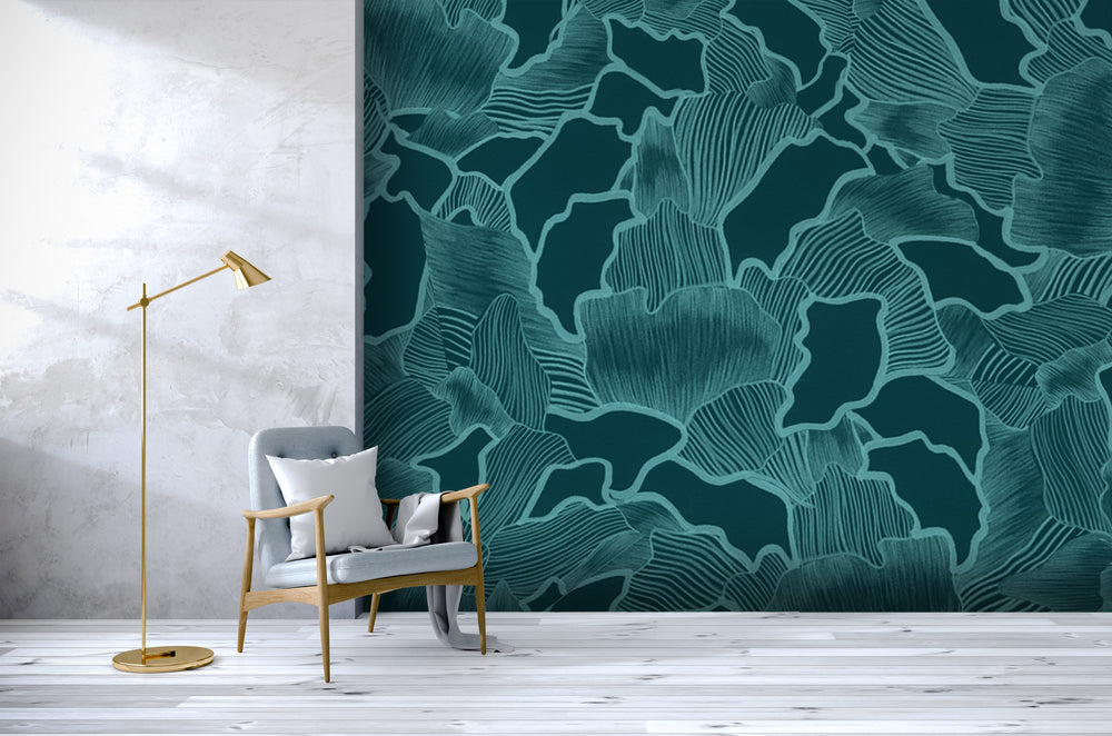 Canopy in Teal Made to Measure Mural