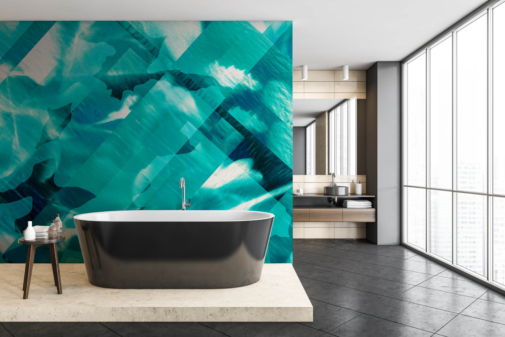 Floret Askew in Teal Made to Measure Mural