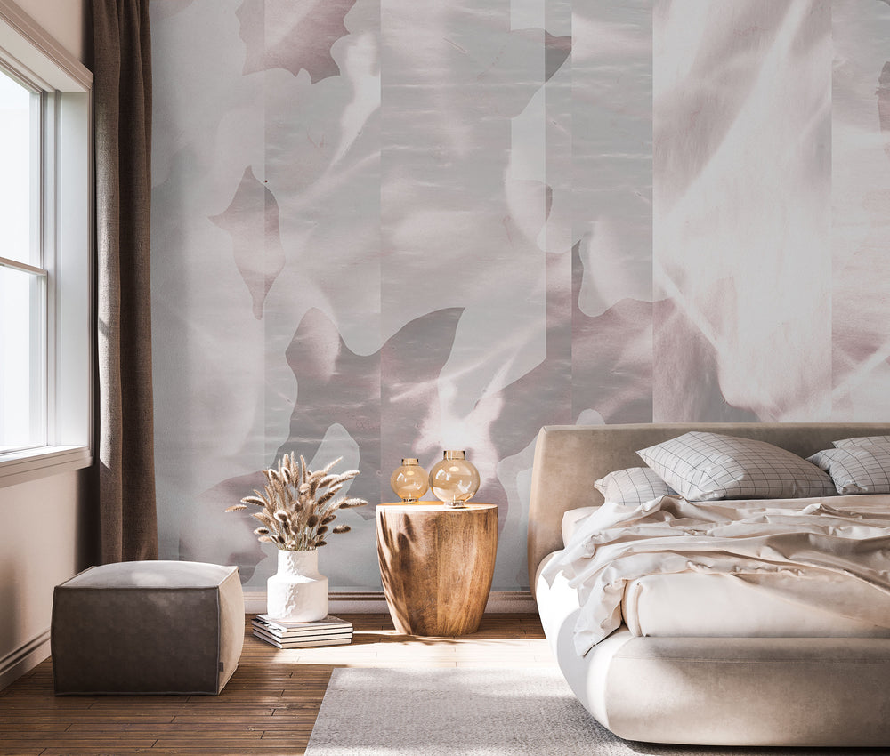 Floret Stripe in Coral Mix Made to Measure Mural