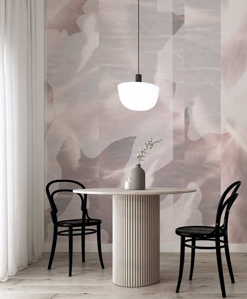 Floret Stripe in Coral Mix Made to Measure Mural