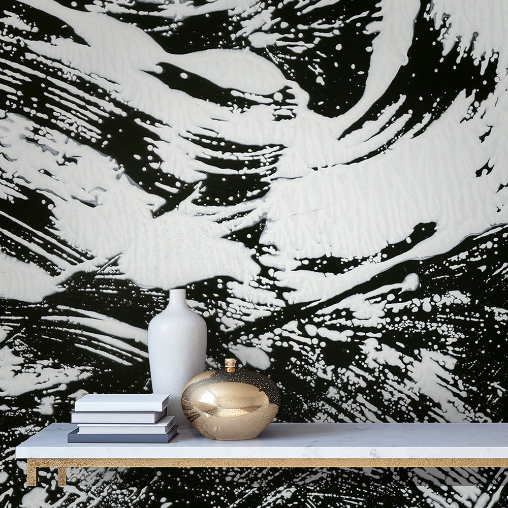 Freeform in Black & White Made to Measure Mural