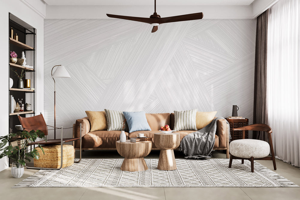 Raked in Greige - Quick Ship Mural