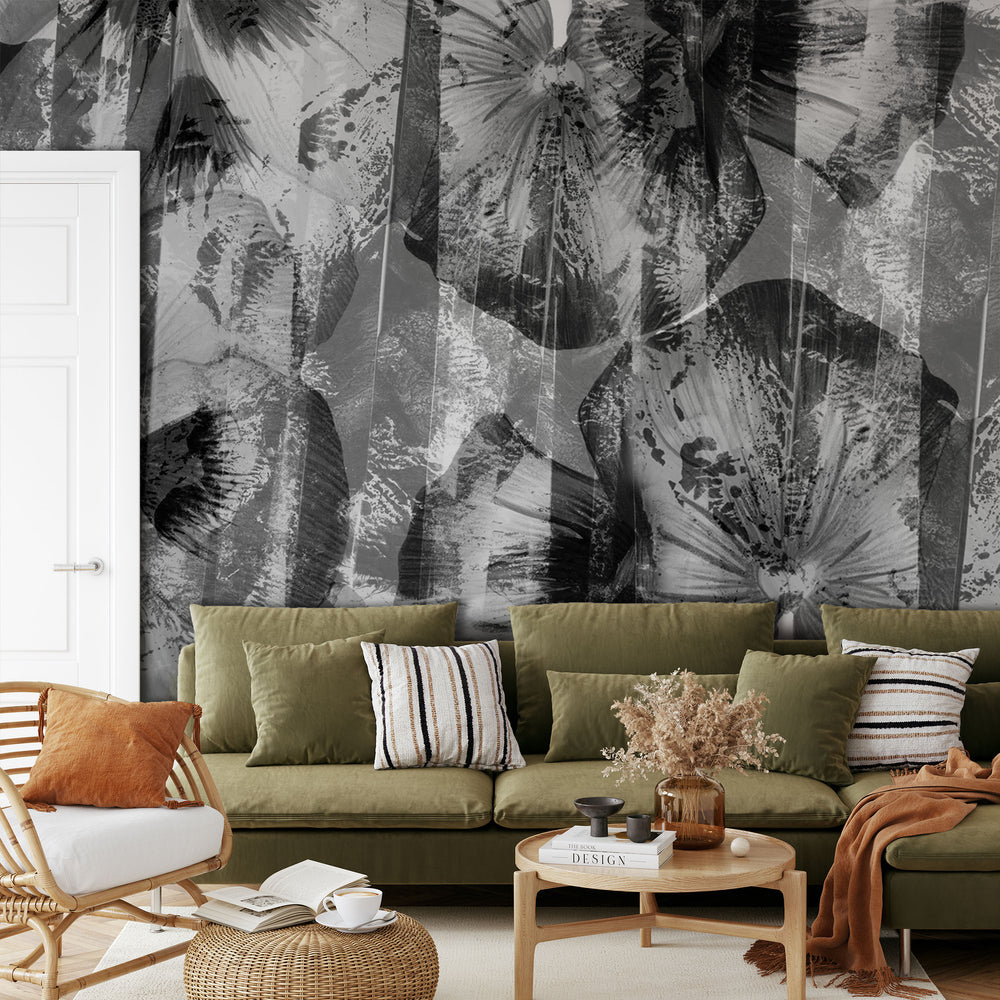 Roselle in Black + White Made to Measure Mural