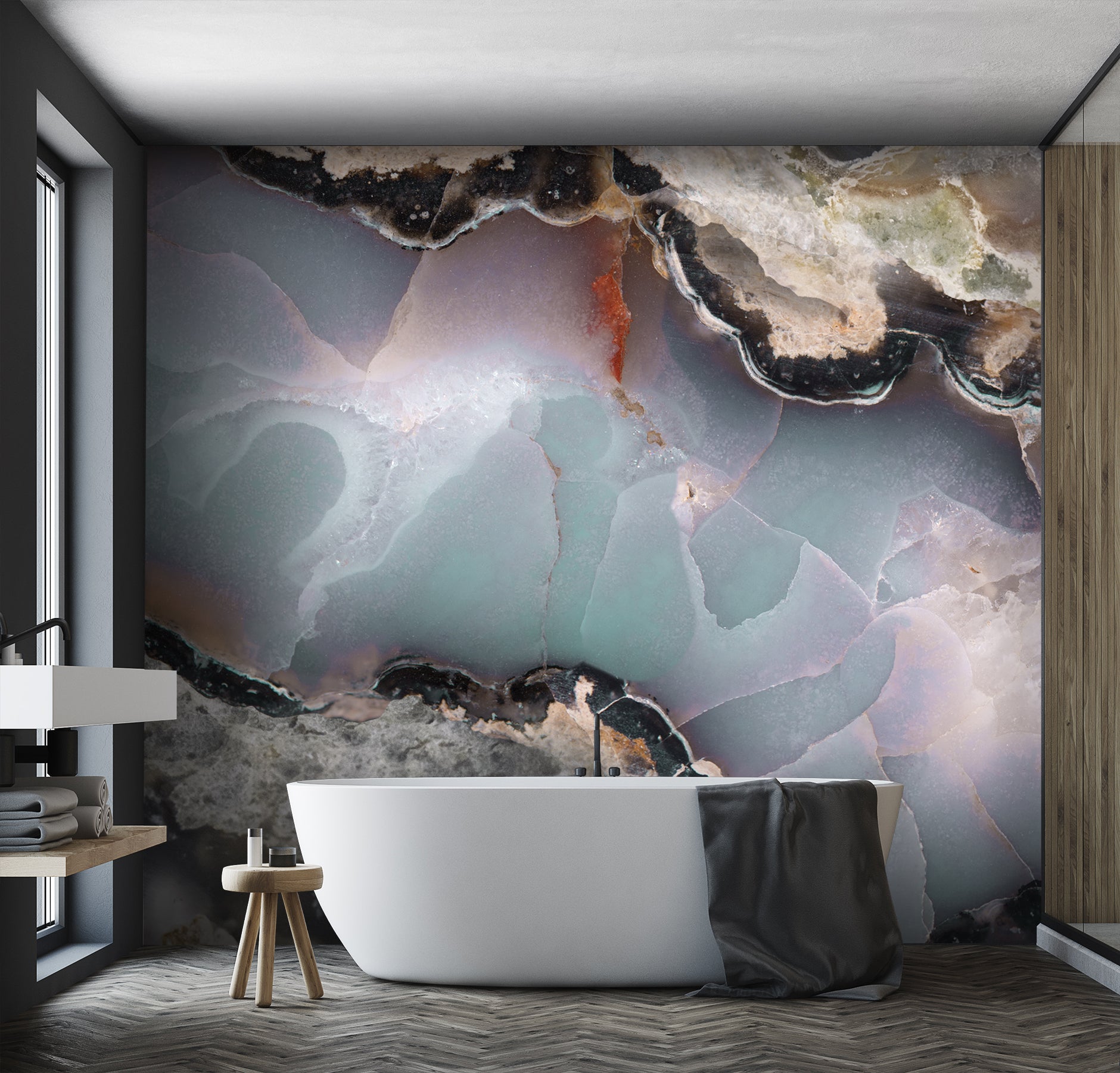 Image of Agate in Seafoam Made to Measure Mural