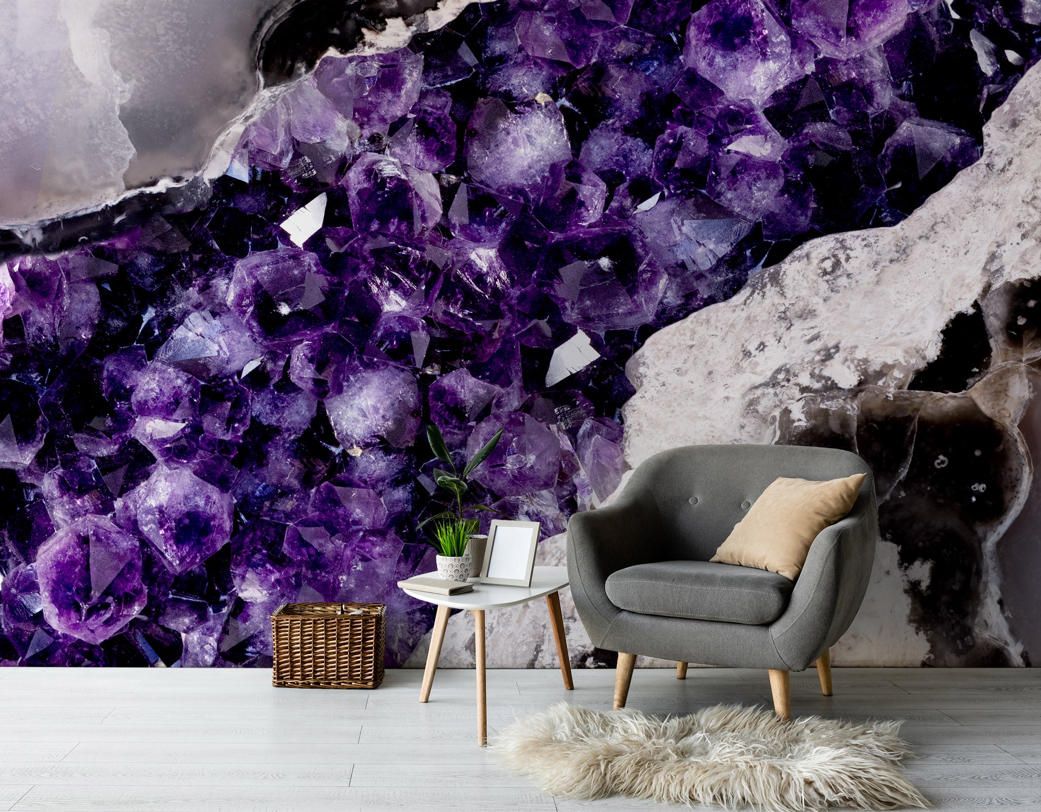 Image of Amethyst + Agate in Violaceous Made to Measure Mural