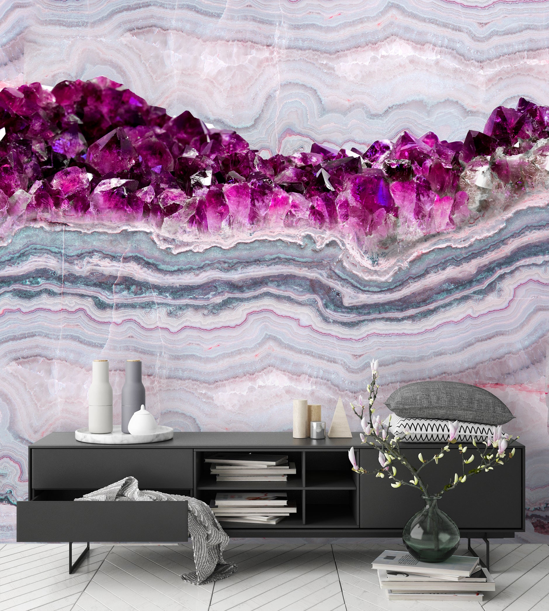 Image of Amethyst in Electric Pink Made to Measure Mural