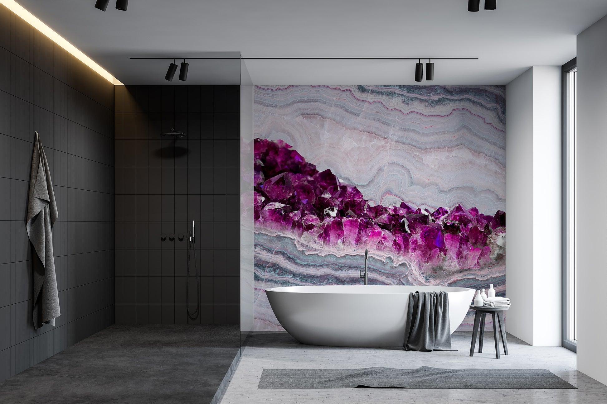 Amethyst in Electric Pink Made to Measure Mural