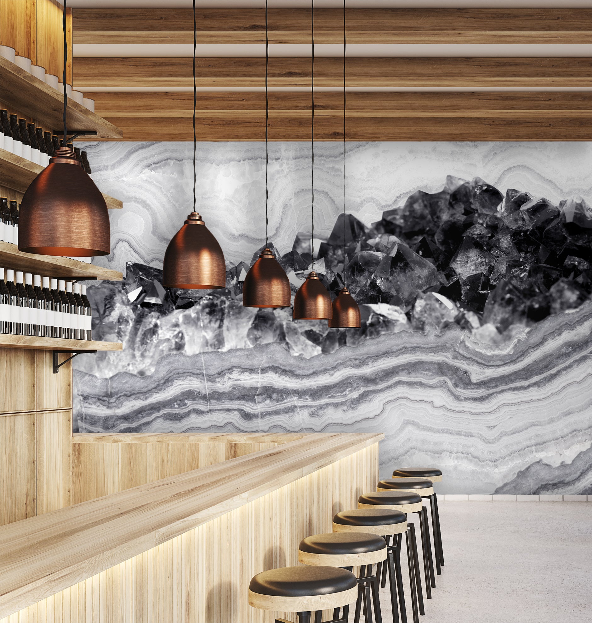 Image of Amethyst in Noir Made to Measure Mural
