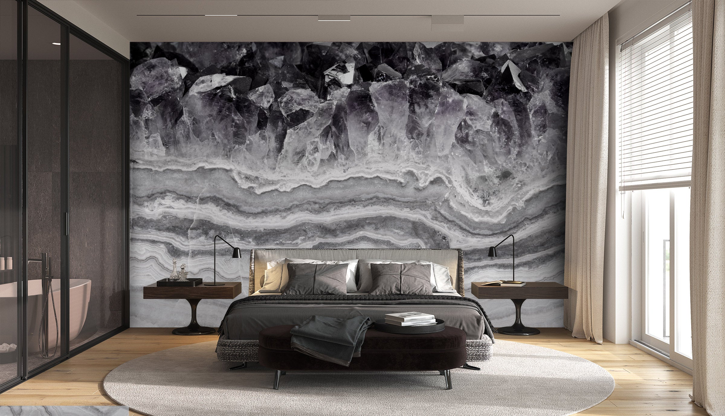 Image of Amethyst in Noir Made to Measure Mural