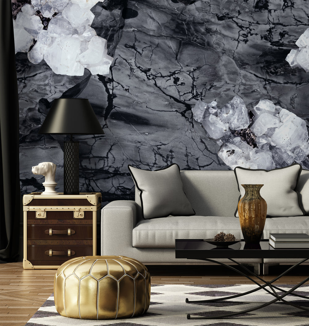 Apophyllite + Jasper in Noir Made to Measure Mural