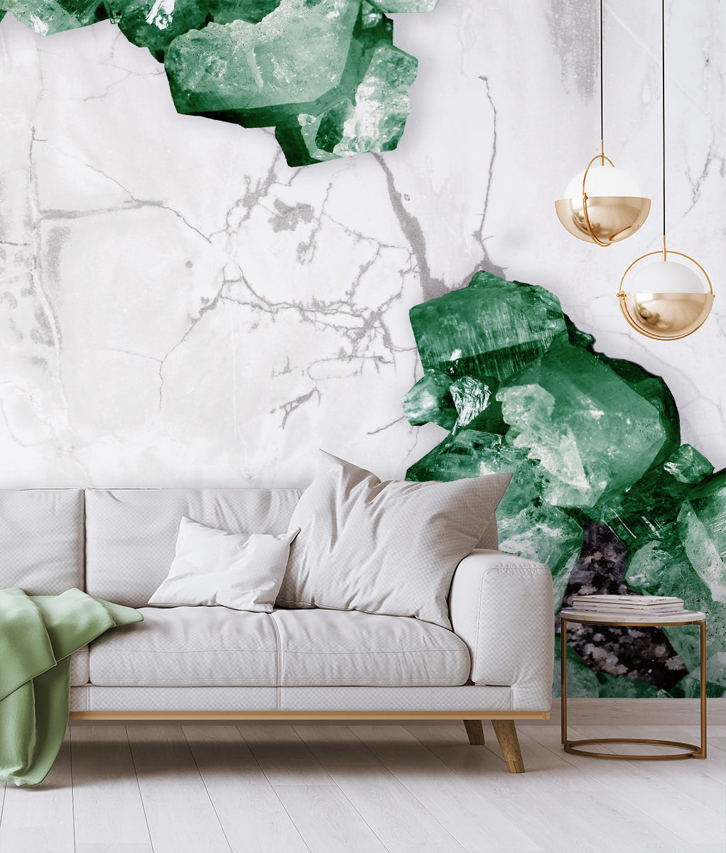Image of Apophyllite + Jasper in Verdant Made to Measure Mural
