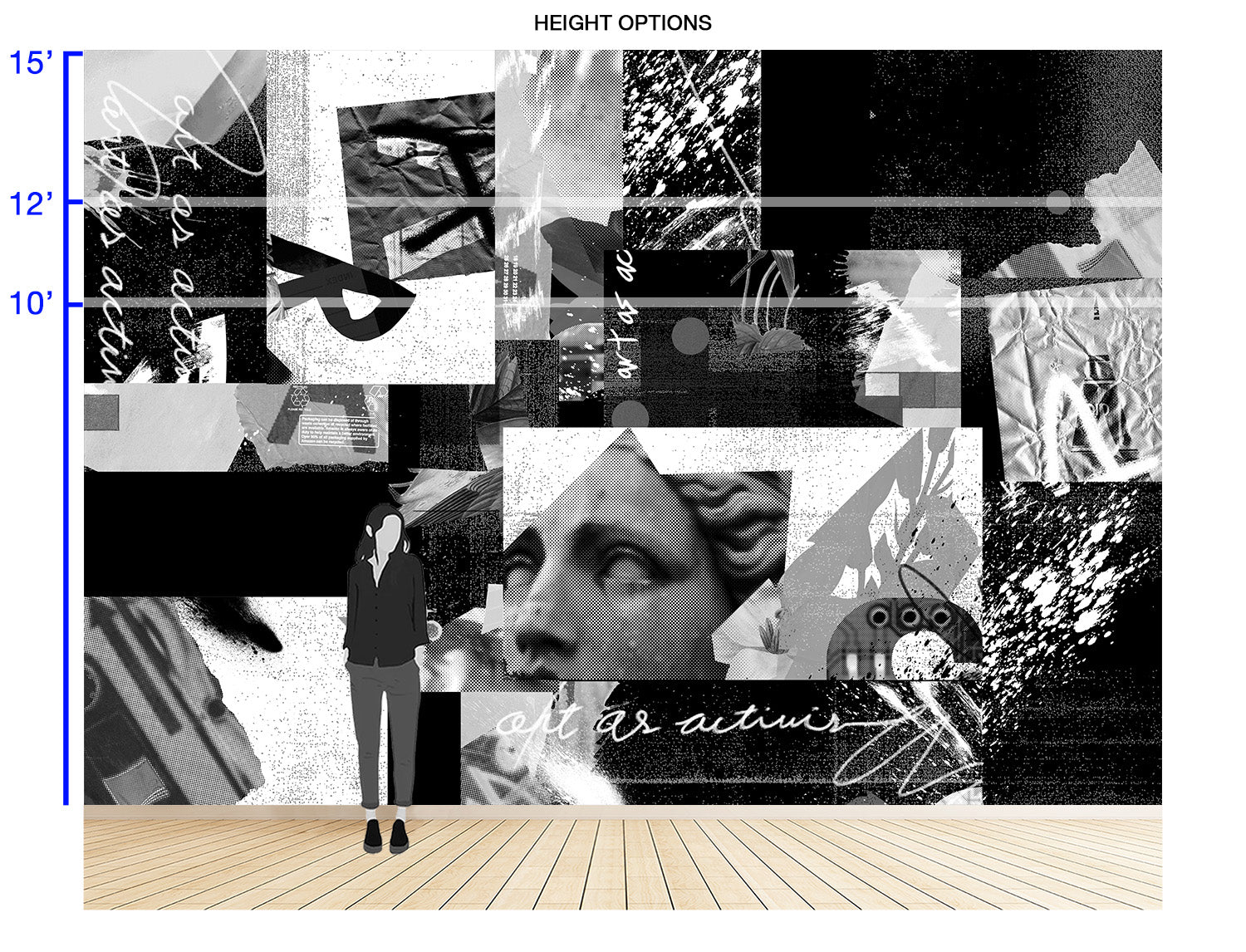 Image of Art as Activism in Black - Wallpaper Mural - Quick Ship