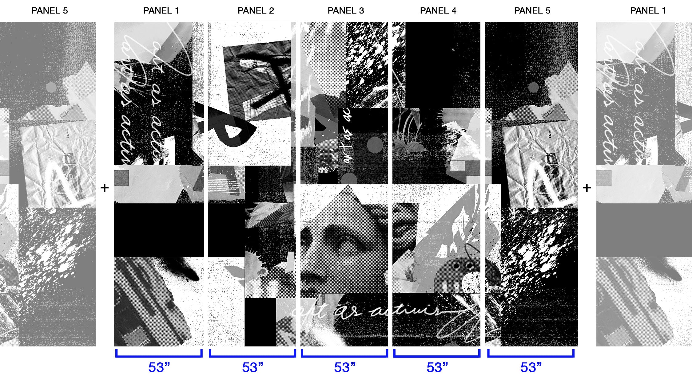 Image of Art as Activism in Black - Wallpaper Mural - Quick Ship