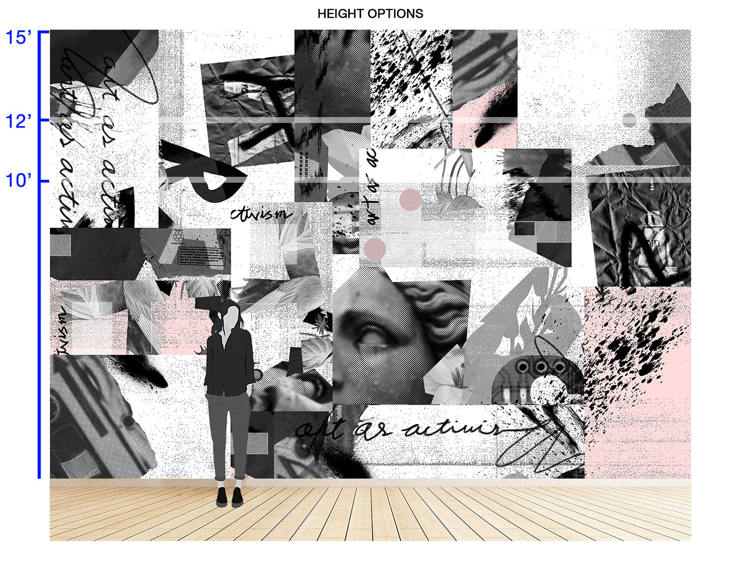 Image of Art as Activism in Blush - Wallpaper Mural - Quick Ship