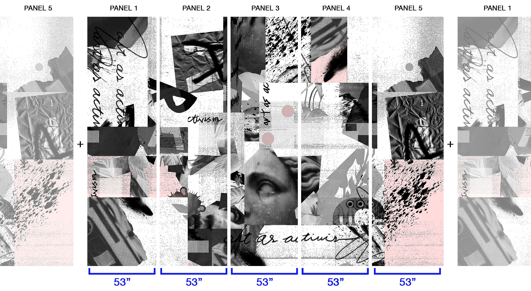 Image of Art as Activism in Blush - Wallpaper Mural - Quick Ship