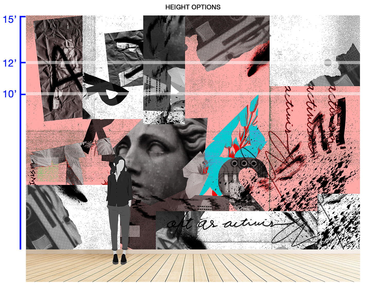Image of Art as Activism in Coral - Wallpaper Mural - Quick Ship