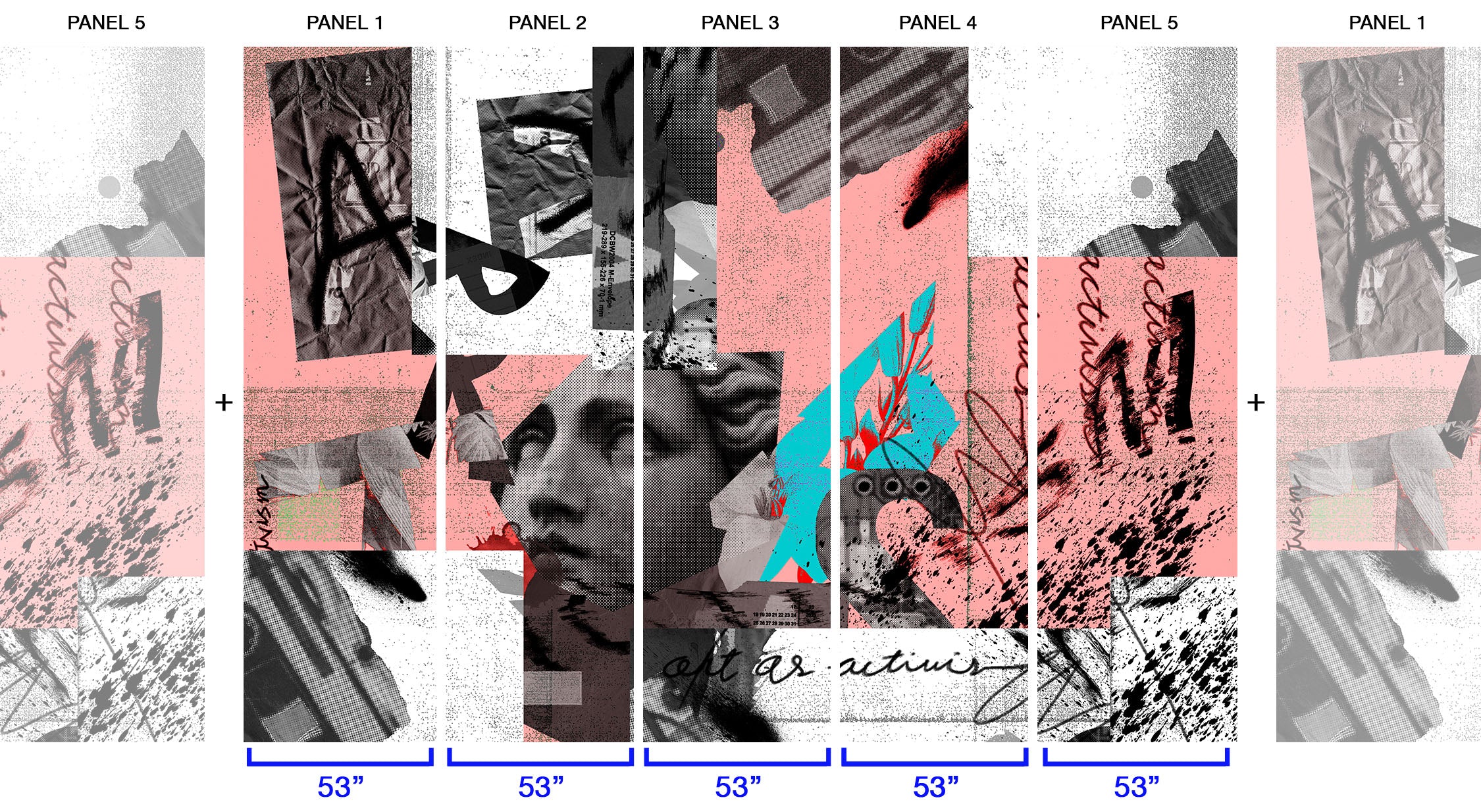 Image of Art as Activism in Coral - Wallpaper Mural - Quick Ship