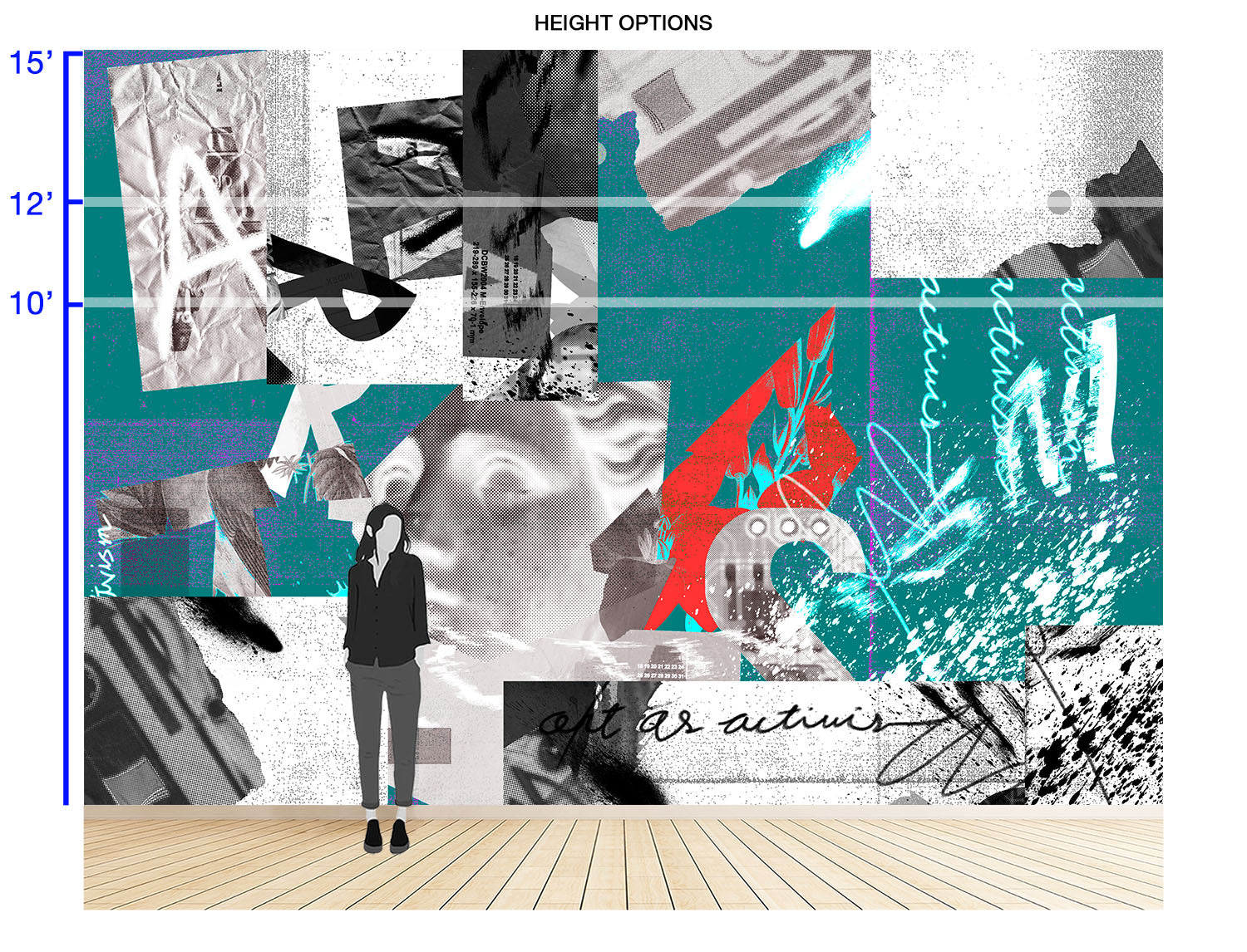 Image of Art as Activism in Ultramarine - Wallpaper Mural - Quick Ship