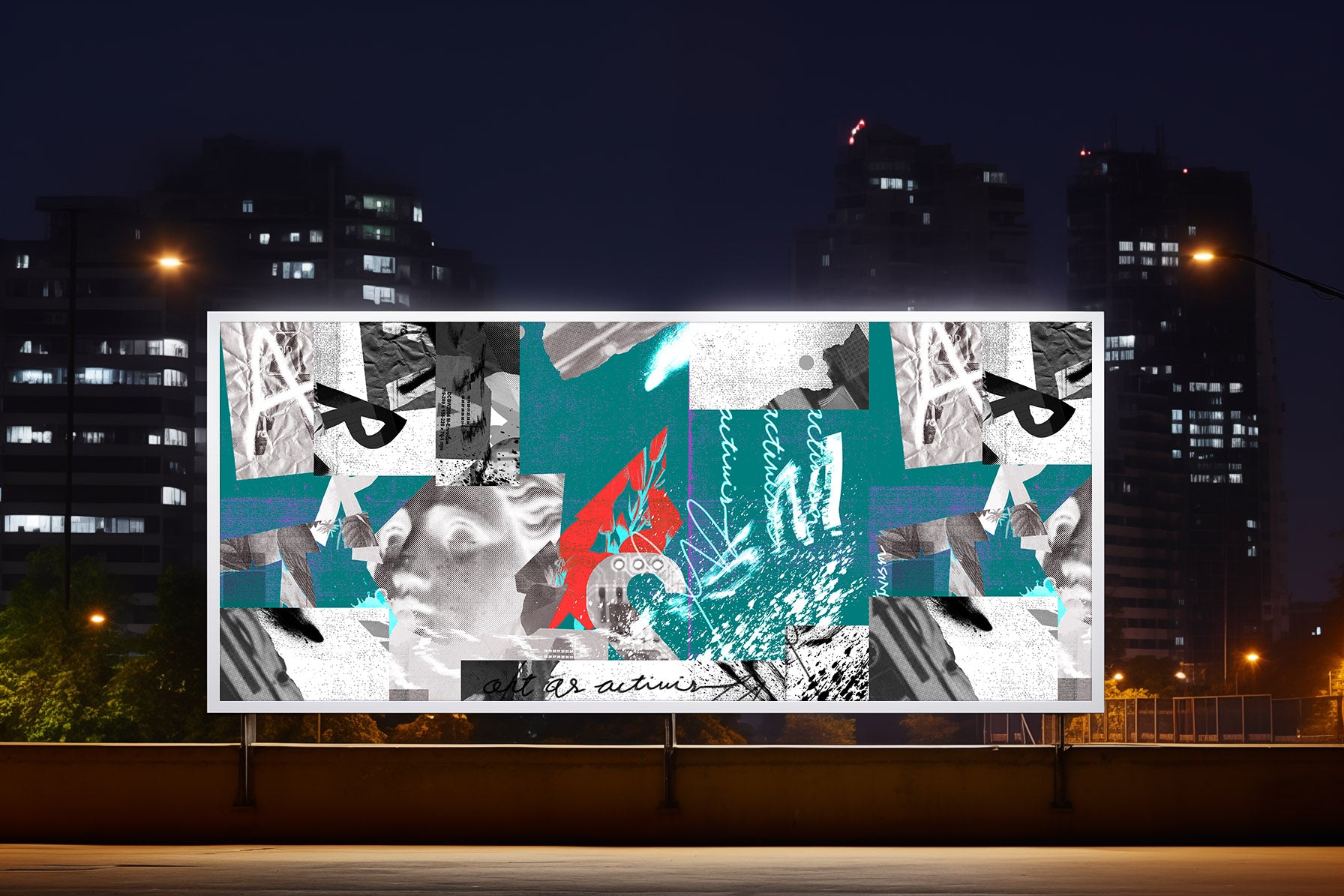 Image of Art as Activism in Ultramarine - Wallpaper Mural - Quick Ship