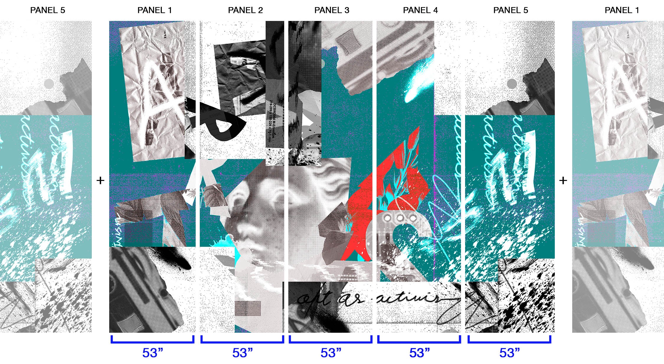 Image of Art as Activism in Ultramarine - Wallpaper Mural - Quick Ship