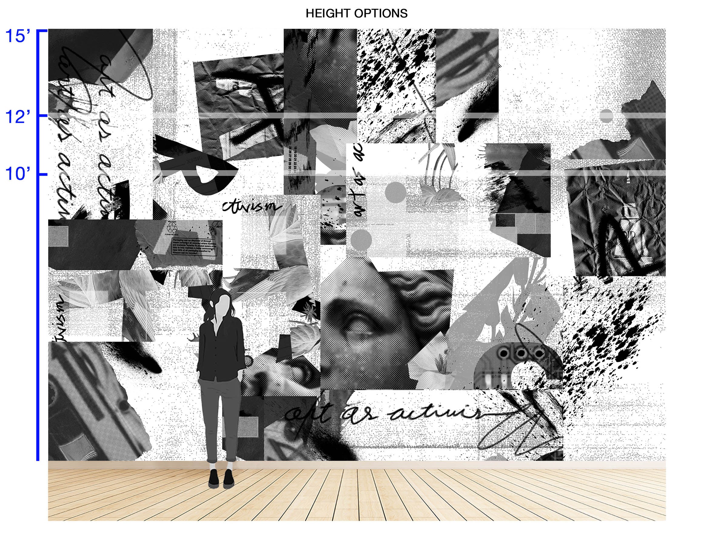 Image of Art as Activism in White - Wallpaper Mural - Quick Ship
