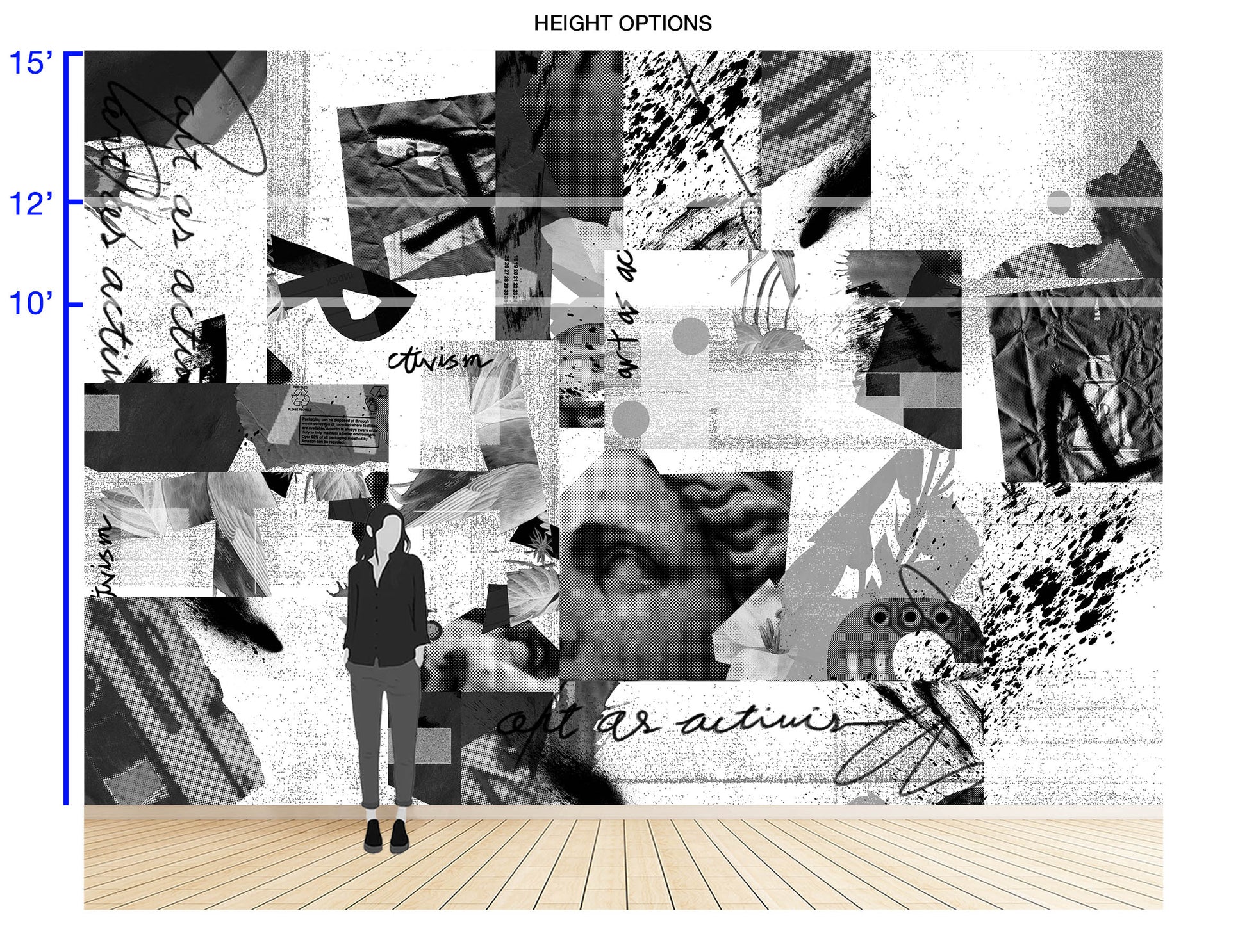 Art as Activism in White - Wallpaper Mural - Quick Ship