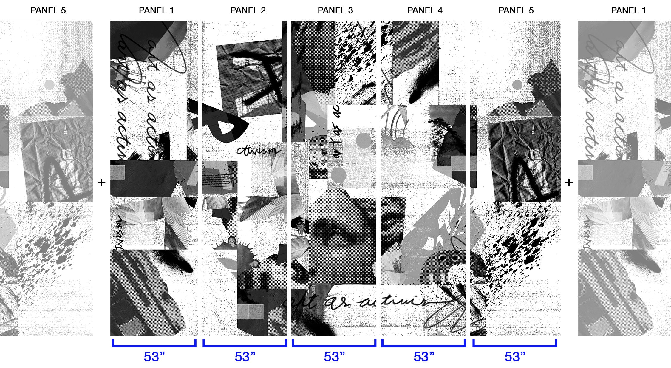 Image of Art as Activism in White - Wallpaper Mural - Quick Ship