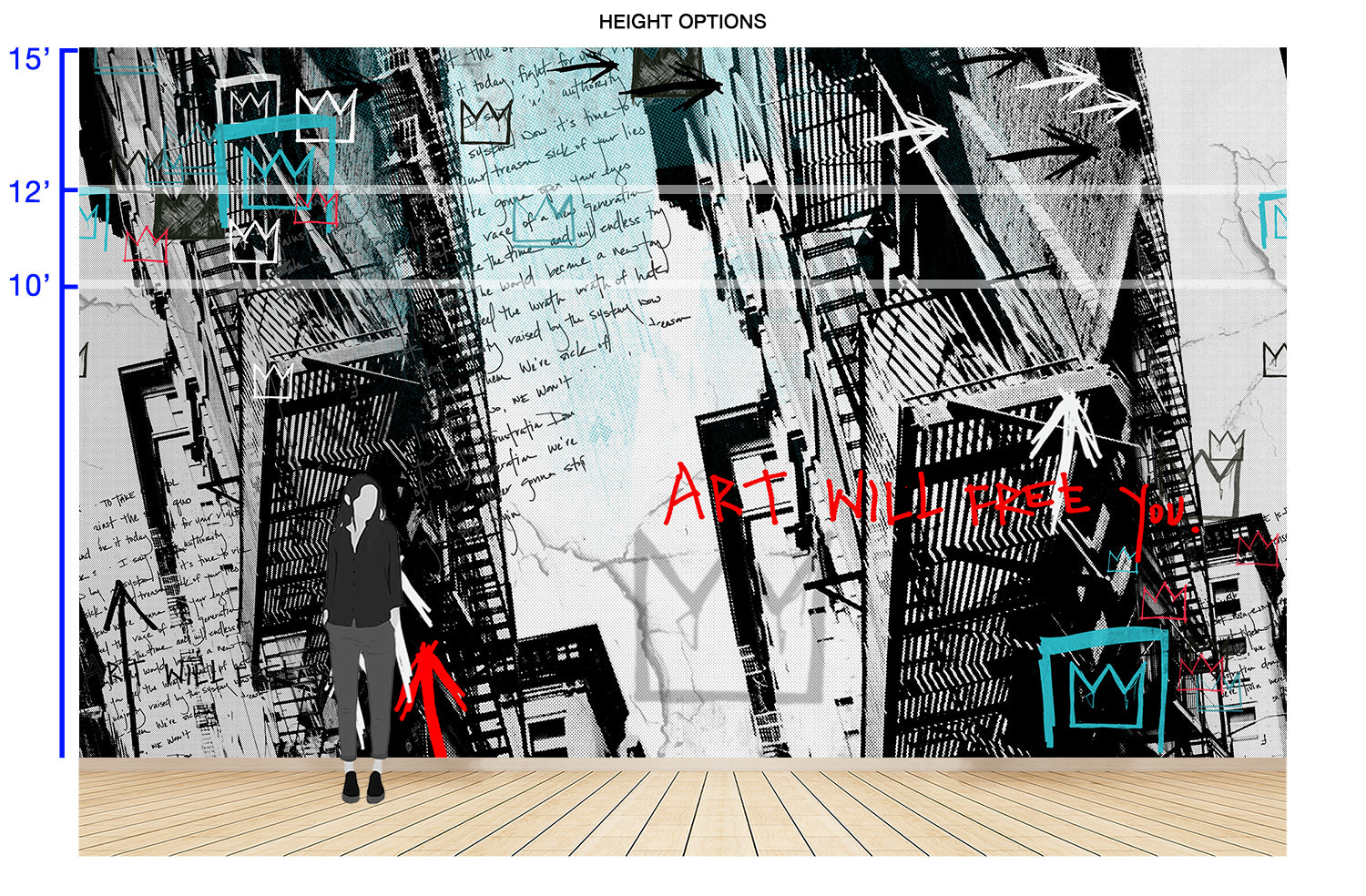 Image of Art Will Free You (Dark) - Wallpaper Mural - Quick Ship