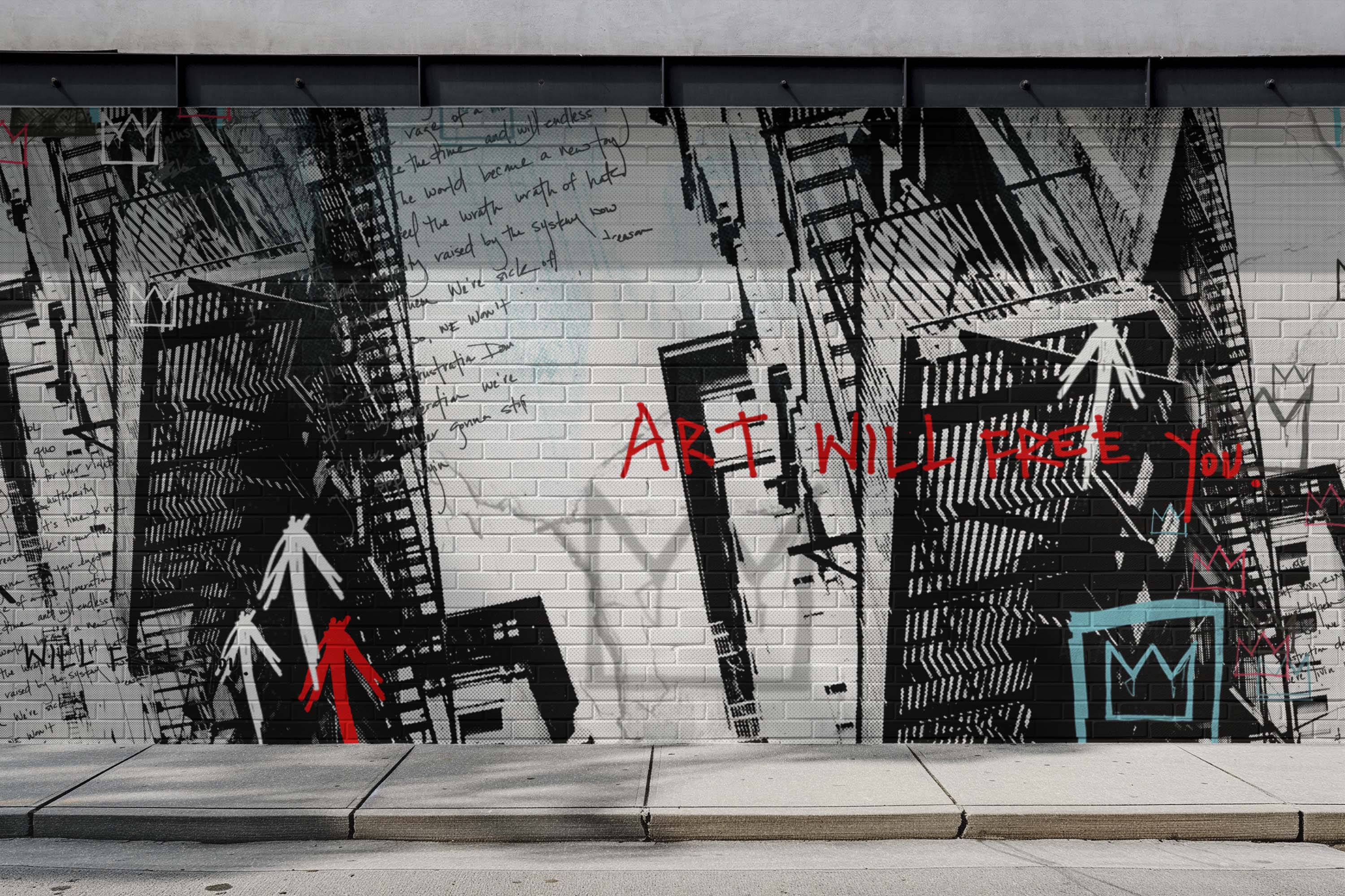 Image of Art Will Free You (Dark) - Wallpaper Mural - Quick Ship