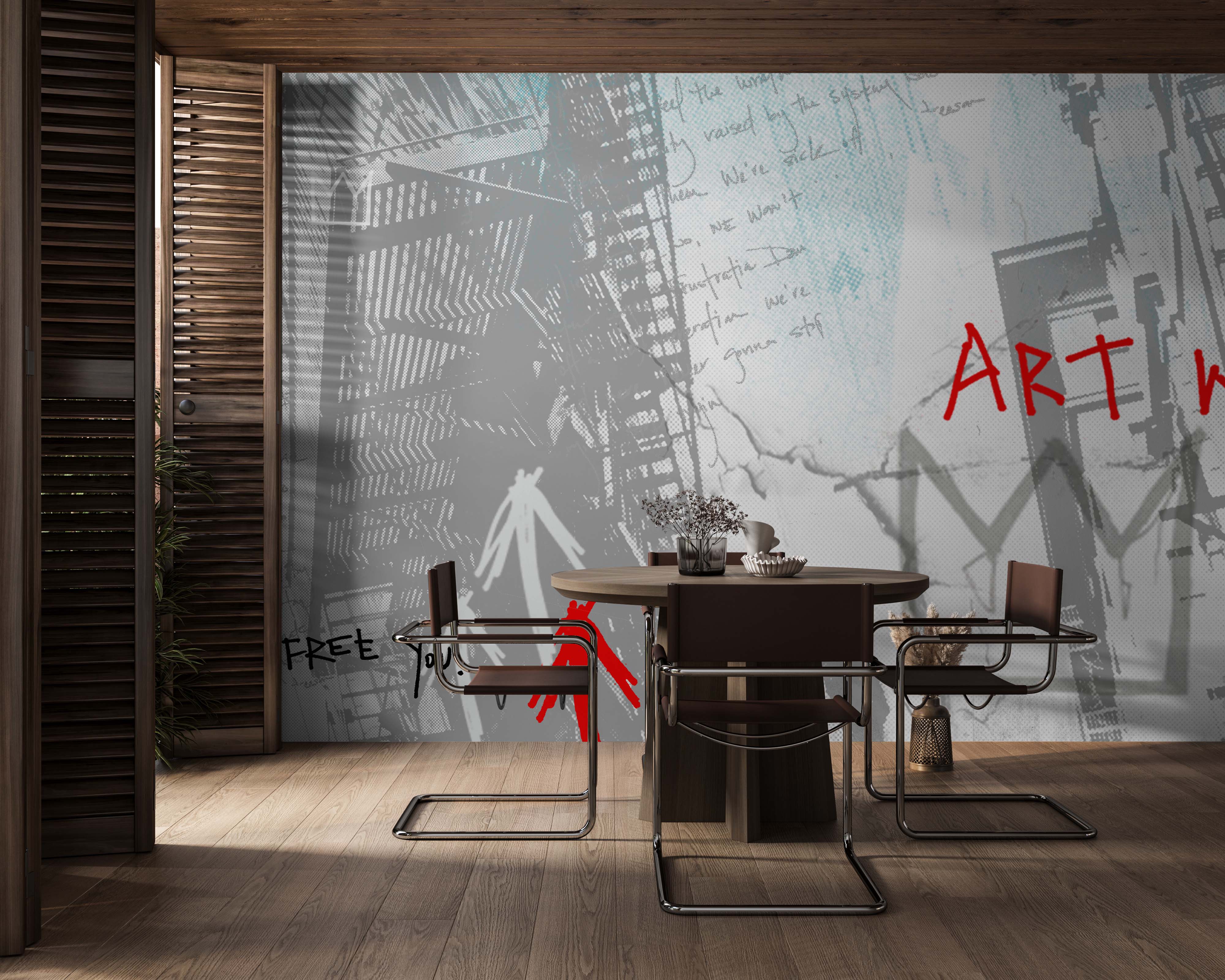 Image of Art Will Free You (Light) - Wallpaper Mural - Quick Ship