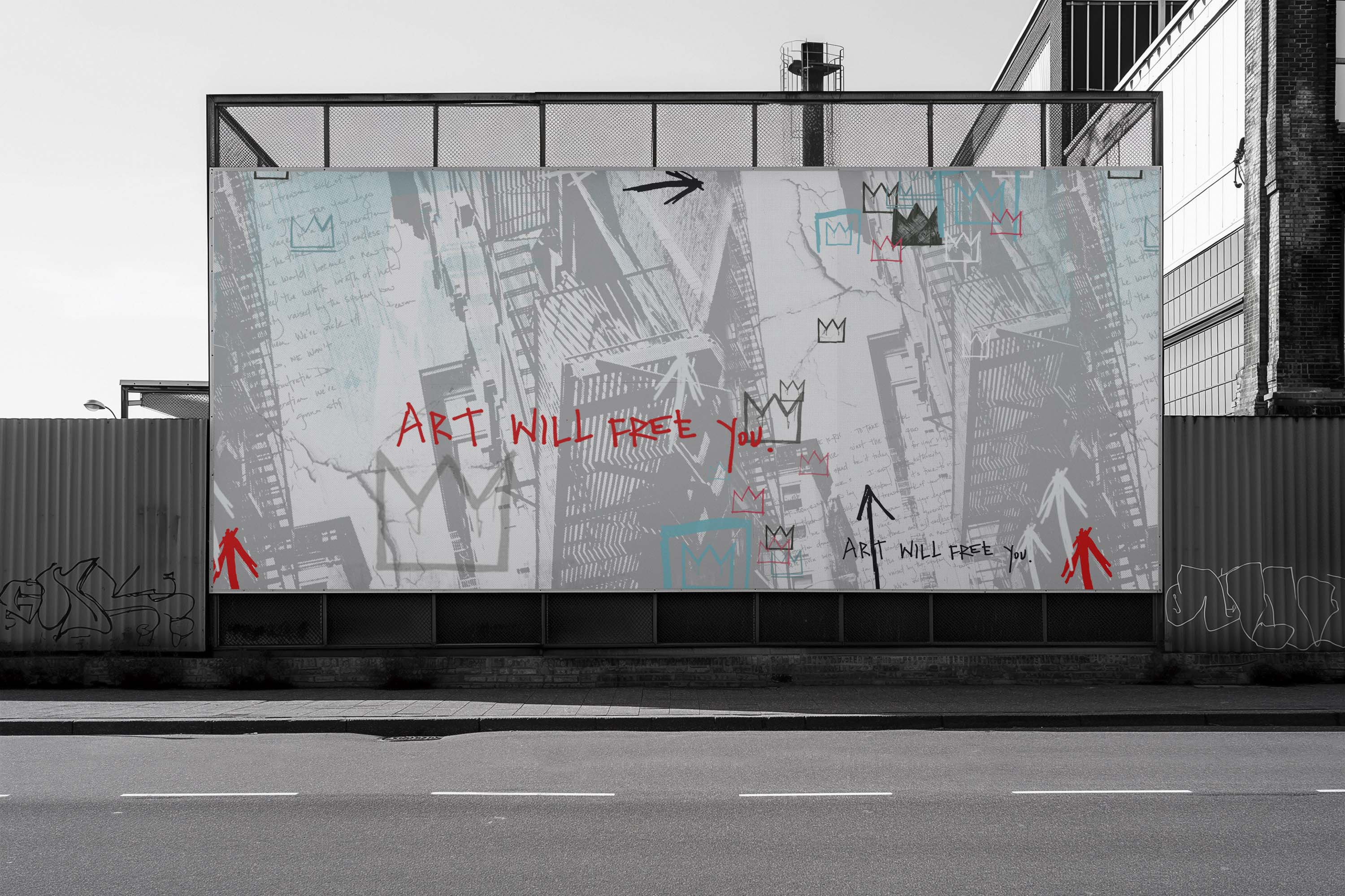 Image of Art Will Free You (Light) - Wallpaper Mural - Quick Ship