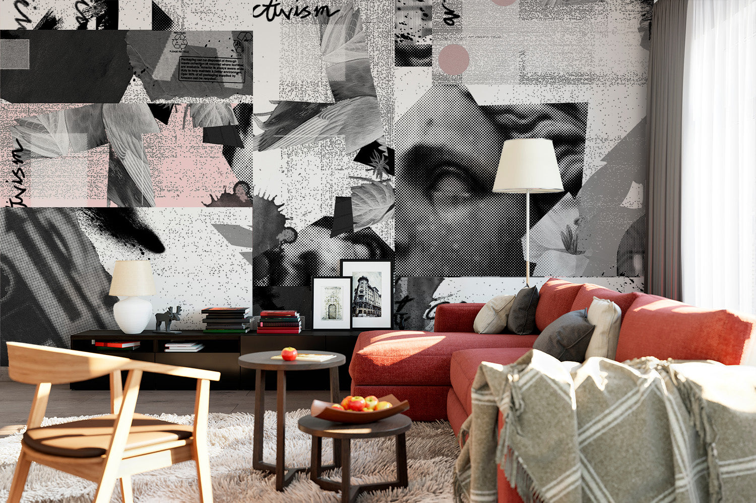 Image of Art as Activism in Blush - Wallpaper Mural - Quick Ship