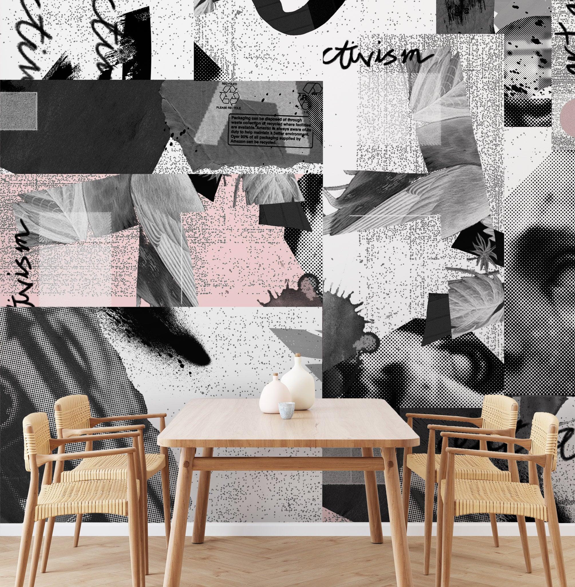 Image of Art as Activism in Blush - Wallpaper Mural - Quick Ship