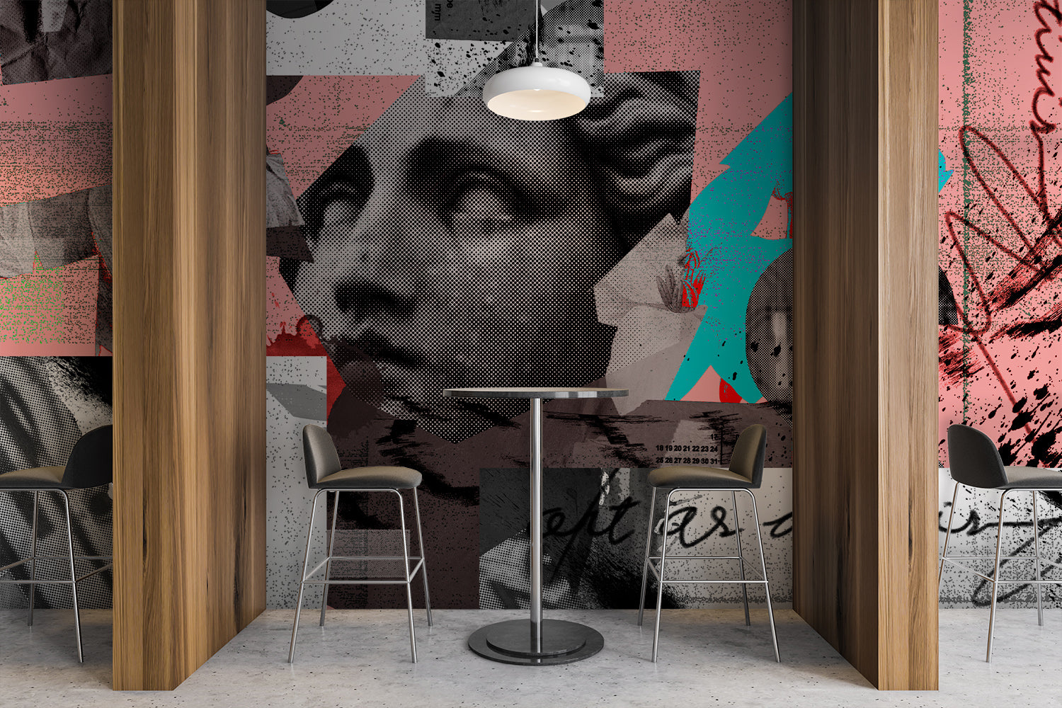 Image of Art as Activism in Coral - Wallpaper Mural - Quick Ship