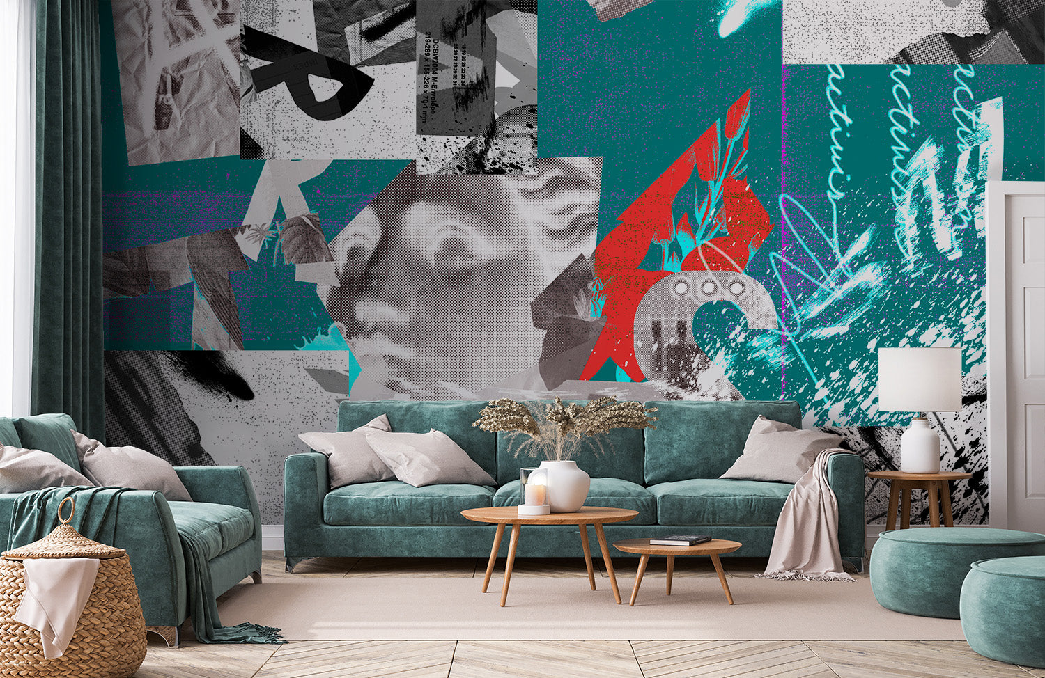 Image of Art as Activism in Ultramarine - Wallpaper Mural - Quick Ship