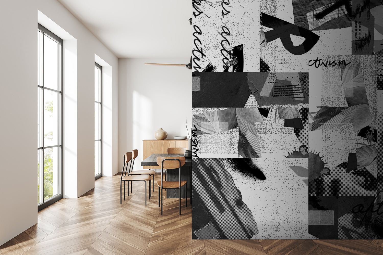 Image of Art as Activism in White - Wallpaper Mural - Quick Ship