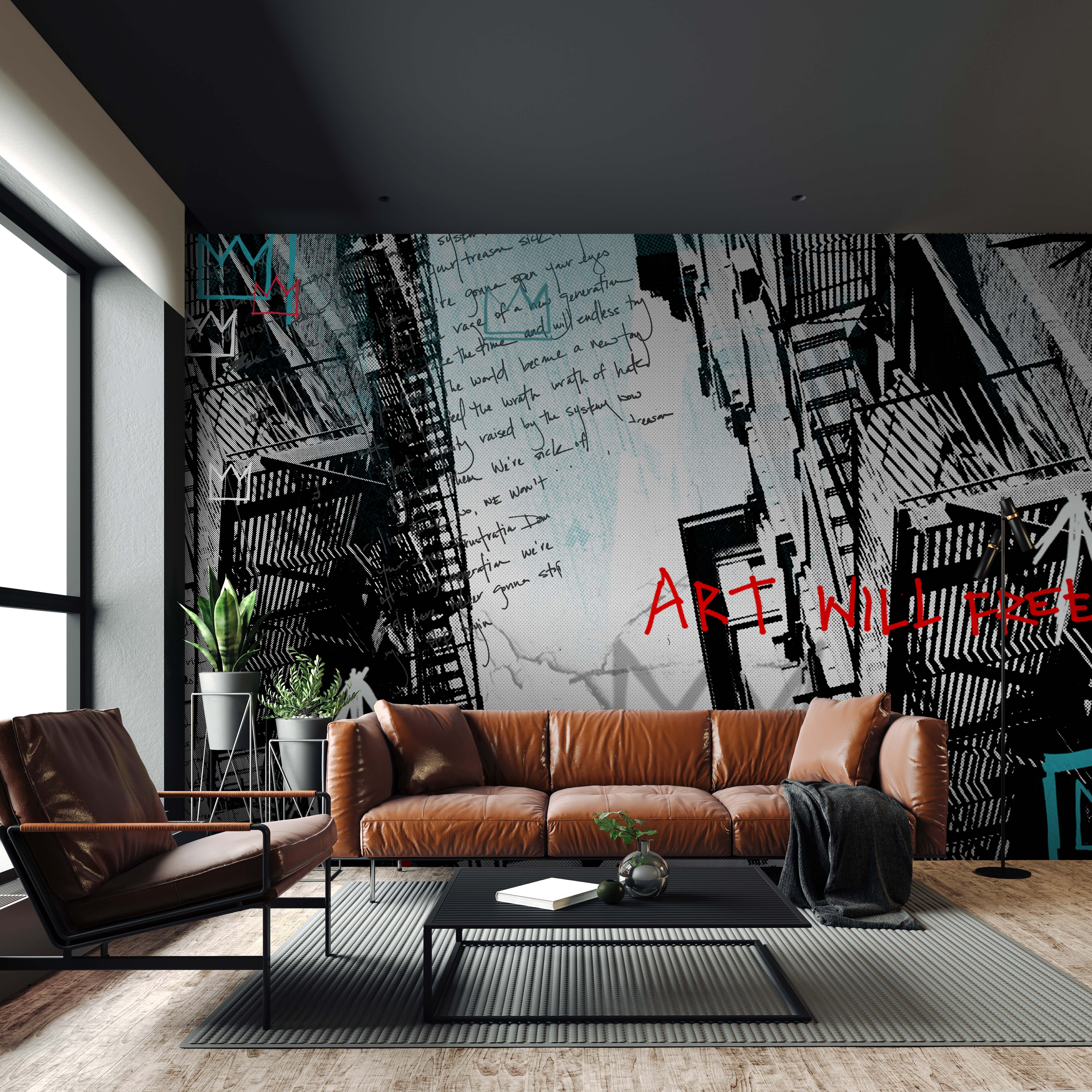 Image of Art Will Free You (Dark) - Wallpaper Mural - Quick Ship