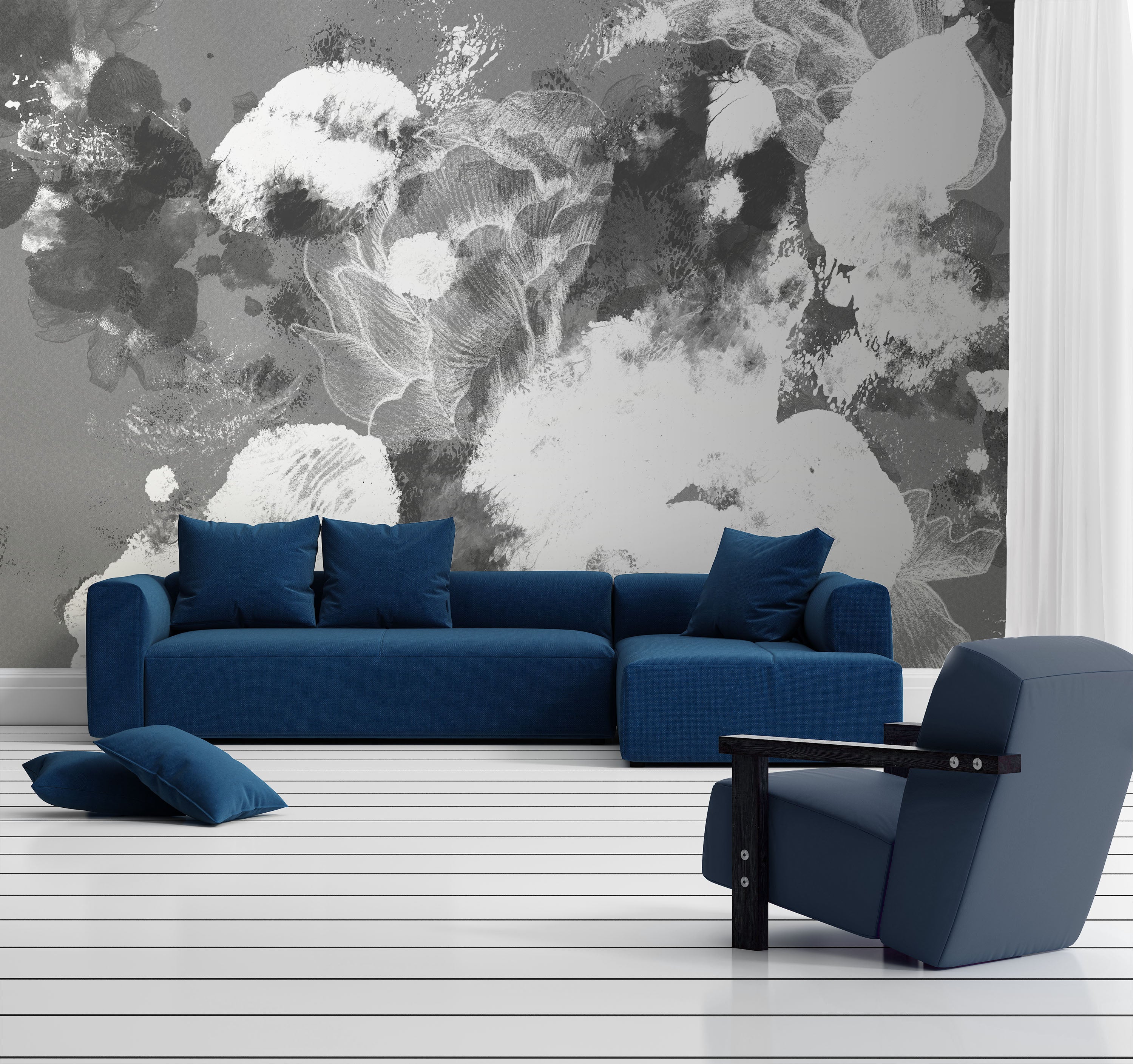 Image of Ascension in Silver Made to Measure Mural