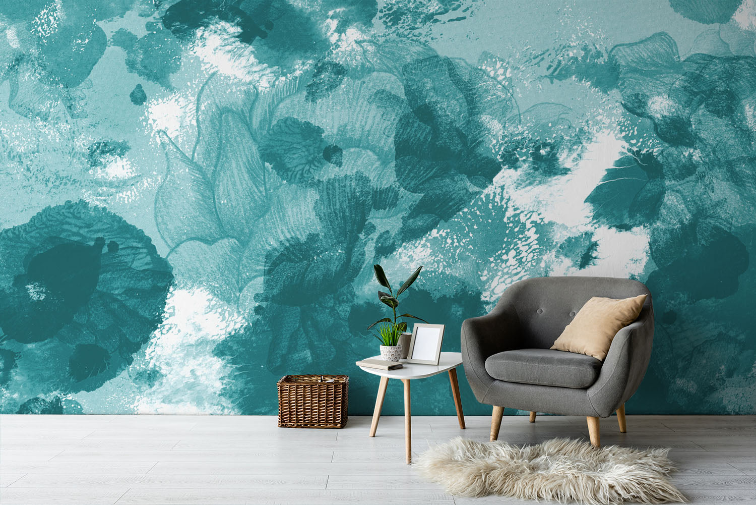 Image of Ascension in Teal Made to Measure Mural