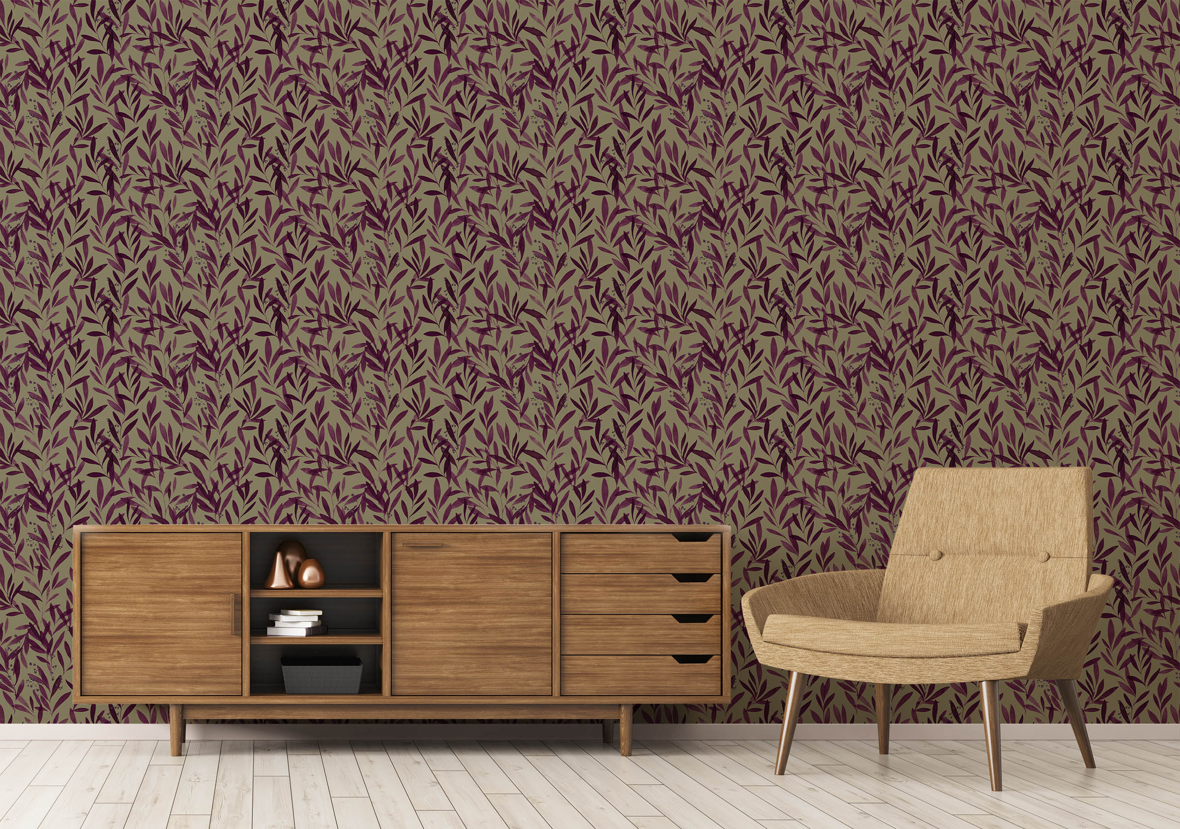 Image of Athena in Aubergine - Quick Ship - Wallpaper