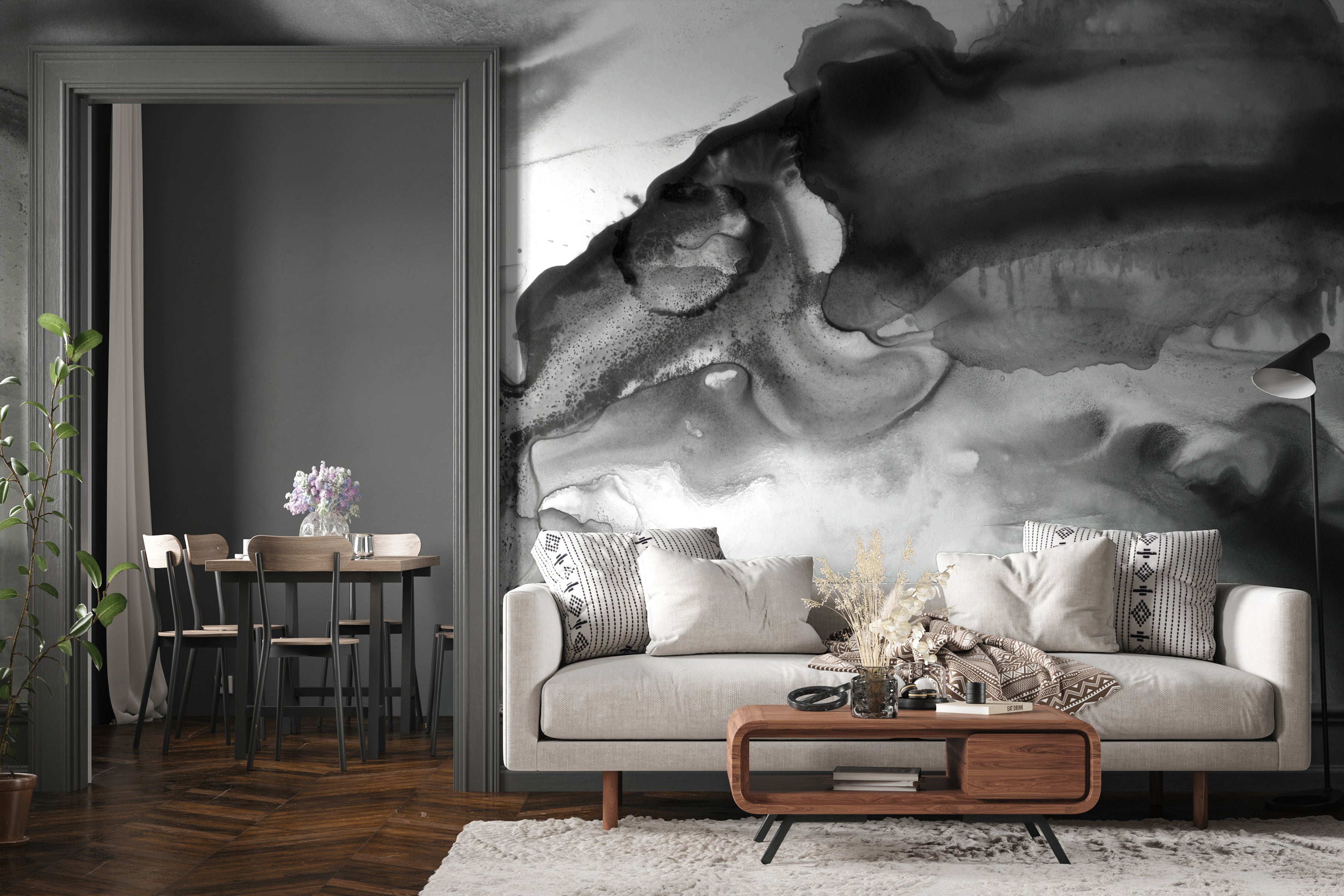 Image of Black Ink Well Made to Measure Mural