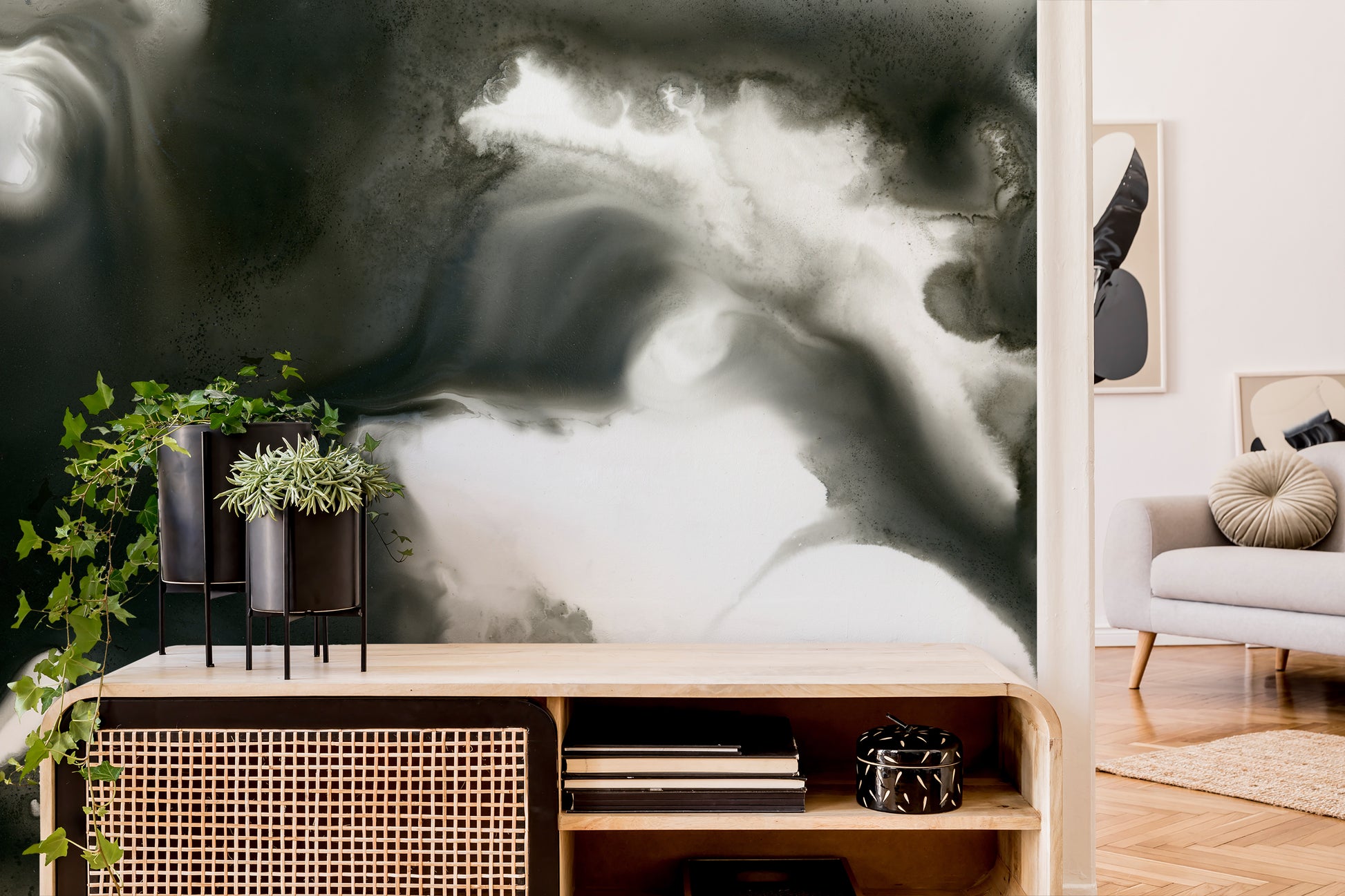 Black & Gray Smoke Made to Measure Mural