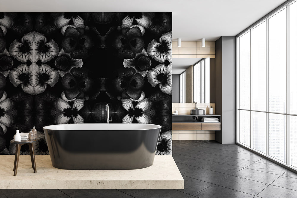 Blossom in Black + White Made to Measure Mural