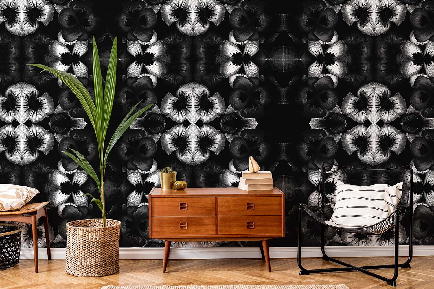 Image of Blossom in Black + White Made to Measure Mural