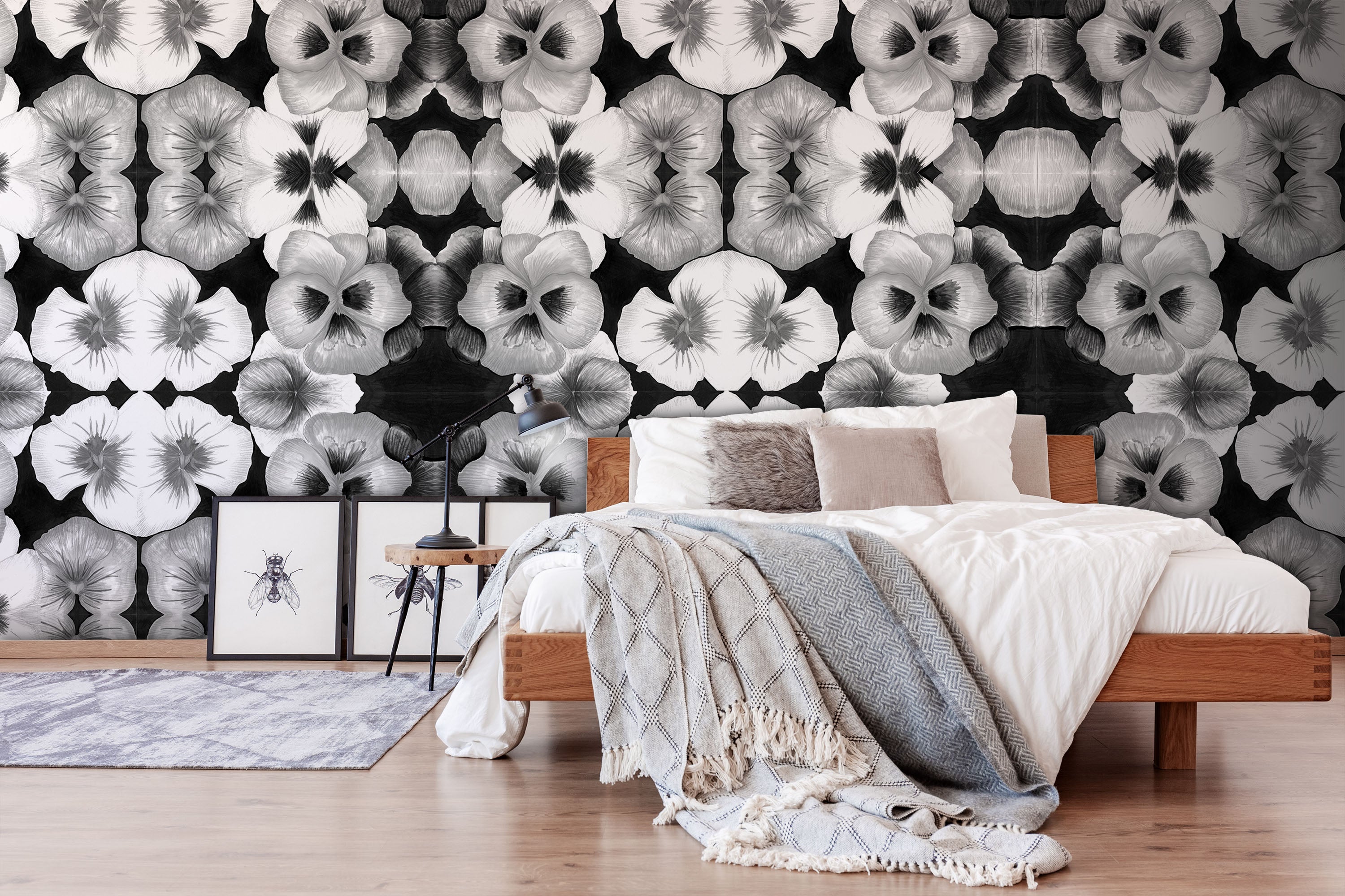 Image of Blossom in Greyscale Made to Measure Mural
