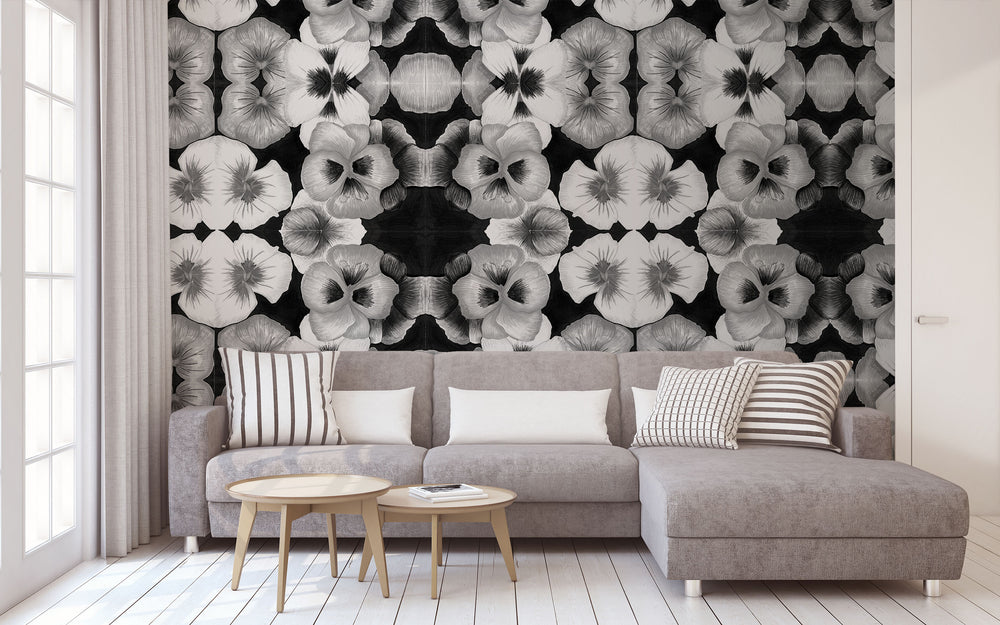 Blossom in Greyscale Made to Measure Mural