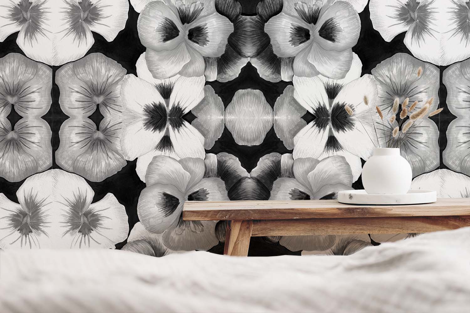 Image of Blossom in Greyscale Made to Measure Mural