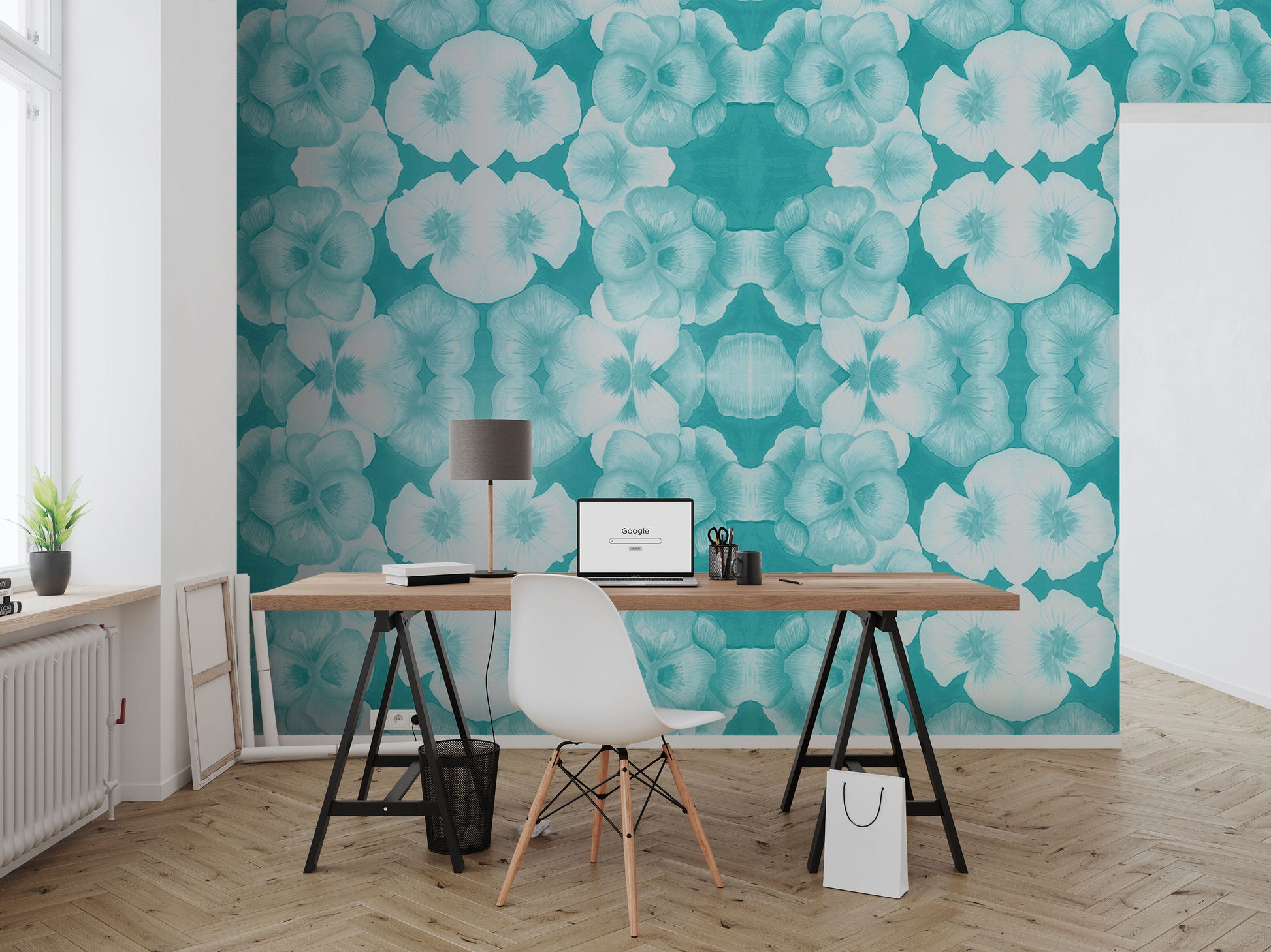 Blossom in Teal Made to Measure Mural